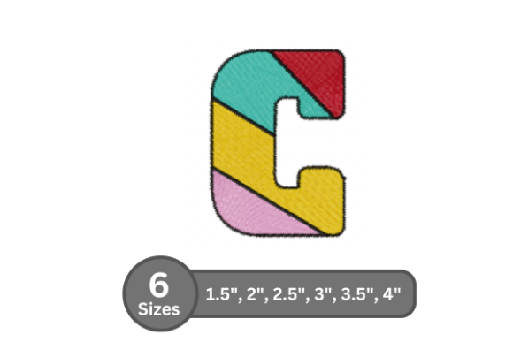 Candy Stripe Alphabet -C: Perfect for Boutique Apparel