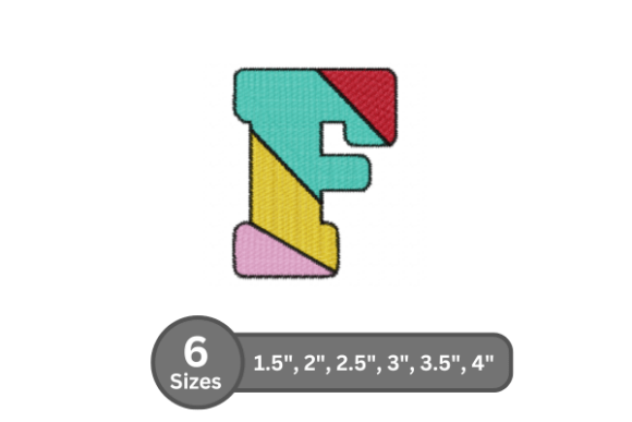 Candy Stripe Alphabet - F: A Premium Embroidery Font