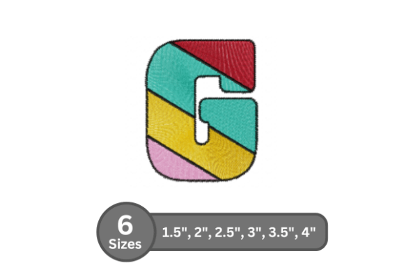 Candy Stripe Alphabet - G: A Premium Embroidery Choice
