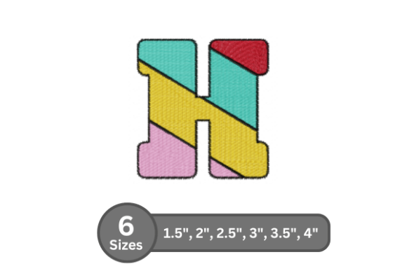 Candy Stripe Alphabet - H: A Charming Embroidery Font