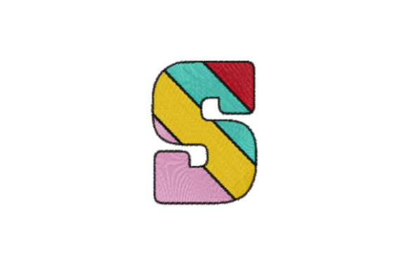 Candy Stripe Alphabet - S: A Stylish Embroidery Font