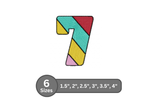 Candy Stripe Number -7: A Stylish Embroidery Font