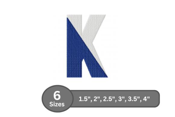 Charming Twin Fill Alphabet - K Embroidery Design