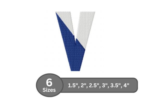 Charming Twin Fill Alphabet - V for Embroidery