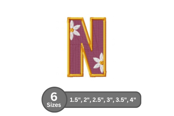 Daisy Joy Alphabet - N: A Charming Embroidery Design