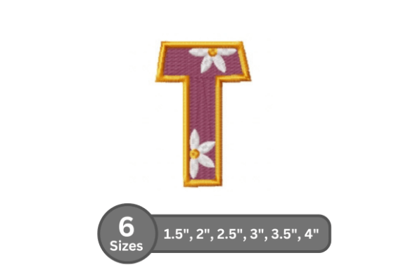Daisy Joy Alphabet -T: A Stylish Embroidery Design