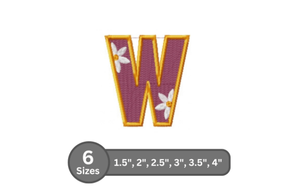 Daisy Joy Alphabet- W: A Stylish Embroidery Design
