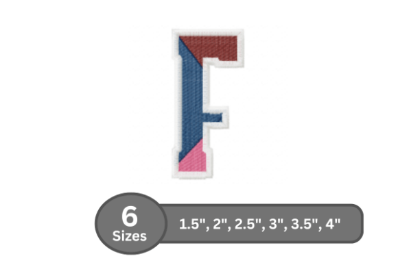 Street Varsity Alphabet - F: A Versatile Embroidery Design