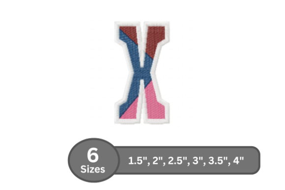 Street Varsity Alphabet - X: A Bold and Stylish Embroidery Design